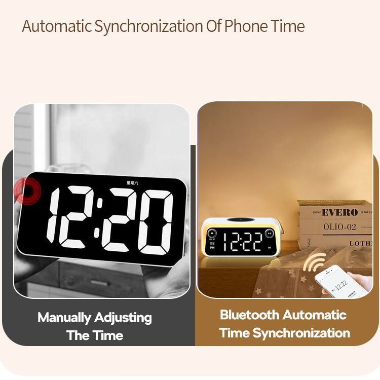 Wireless Charging Alarm Clock with Thermometer