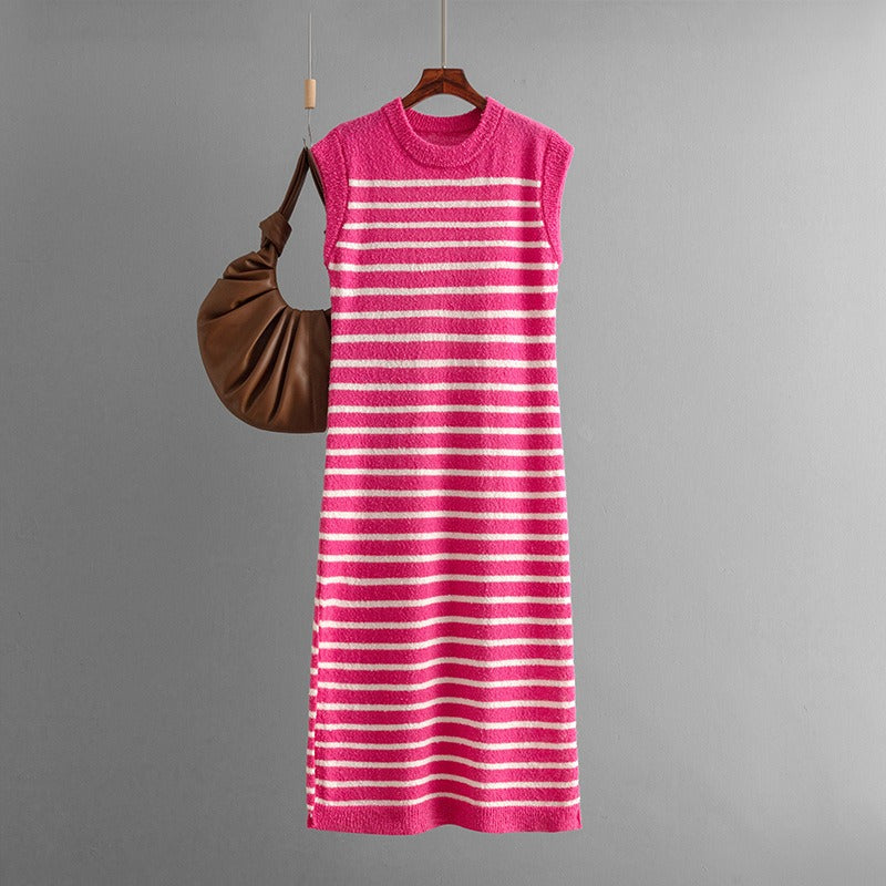 Striped Knit Sweater Dress