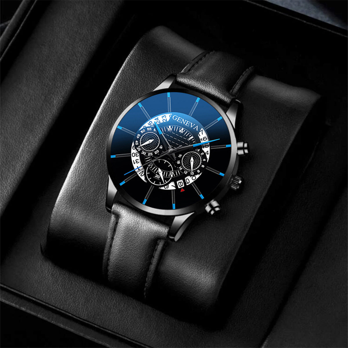 Men's Business Leather Watch Set