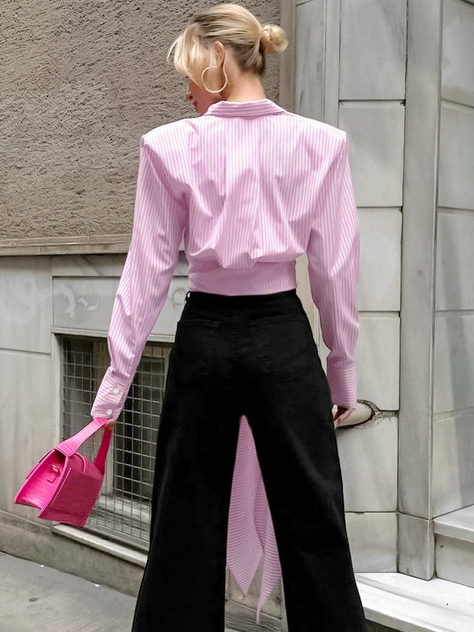 Lace-Up Long Sleeve Fashion Top
