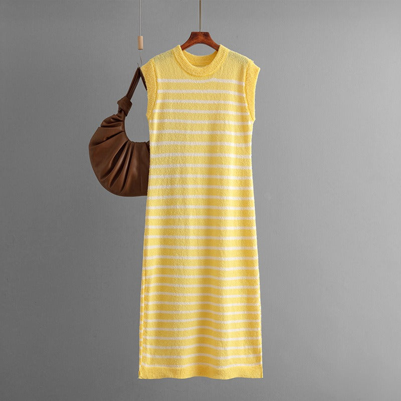Striped Knit Sweater Dress