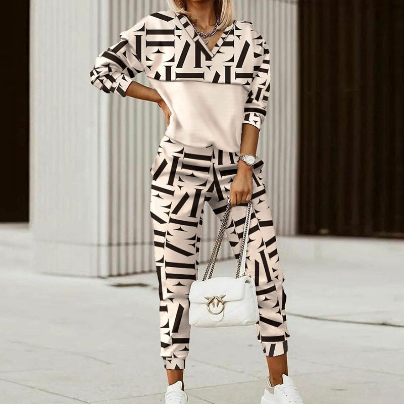 Printed Hoodie & Pants Set for Women