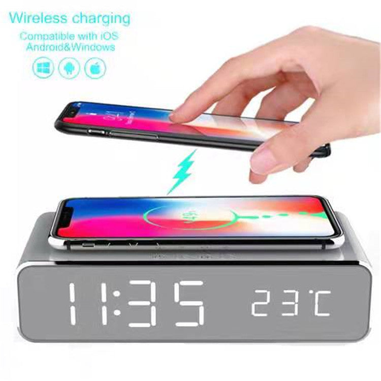 Smart LED Alarm Clock with Wireless Charging