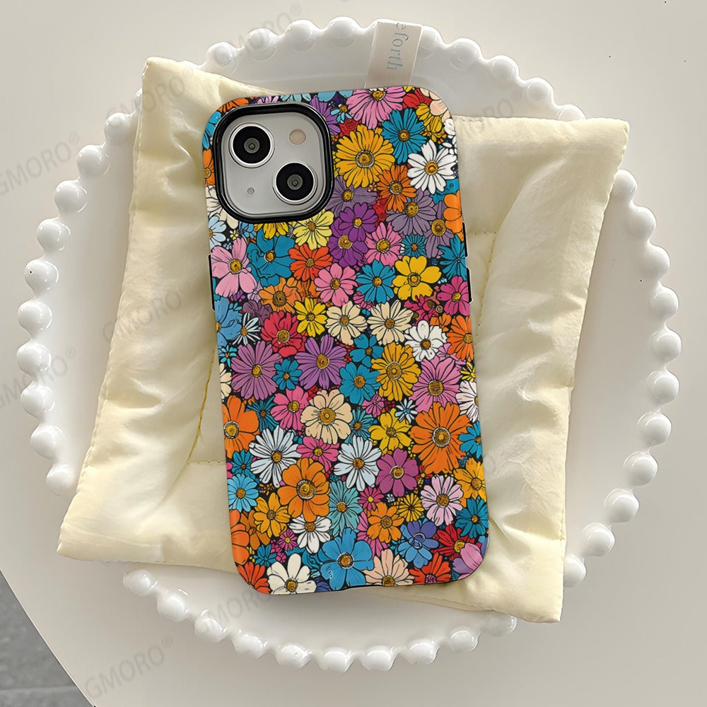 Oil Painting Flower Phone Case for iPhone 15-16