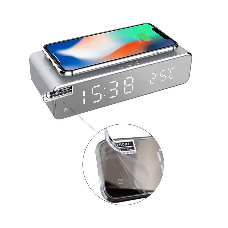 Smart LED Alarm Clock with Wireless Charging