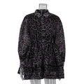 Leopard Print Chiffon Long Sleeve Dress