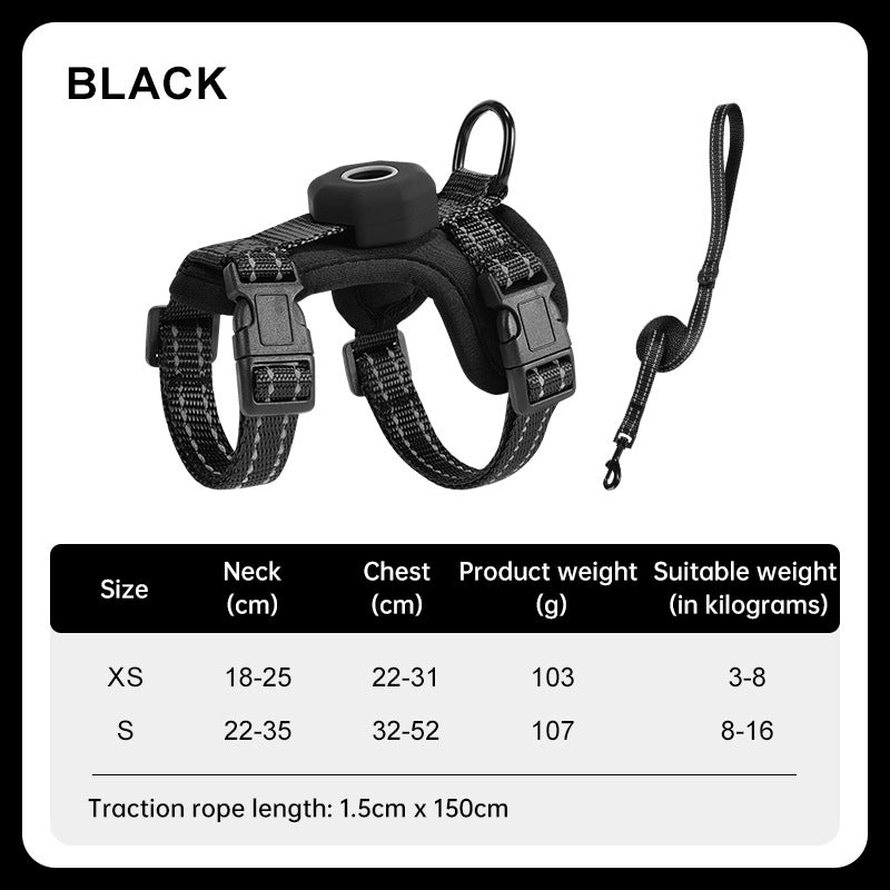 Reflective Cat Harness with AirTag Holder