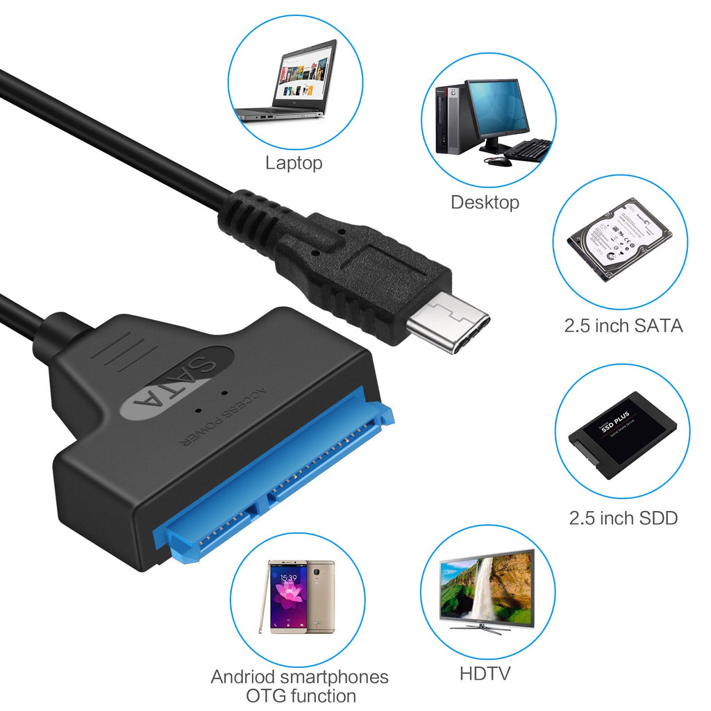 USB-C to SATA Hard Drive Converter