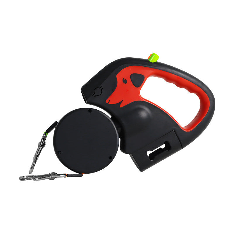 Retractable Double Dog Leash with LED