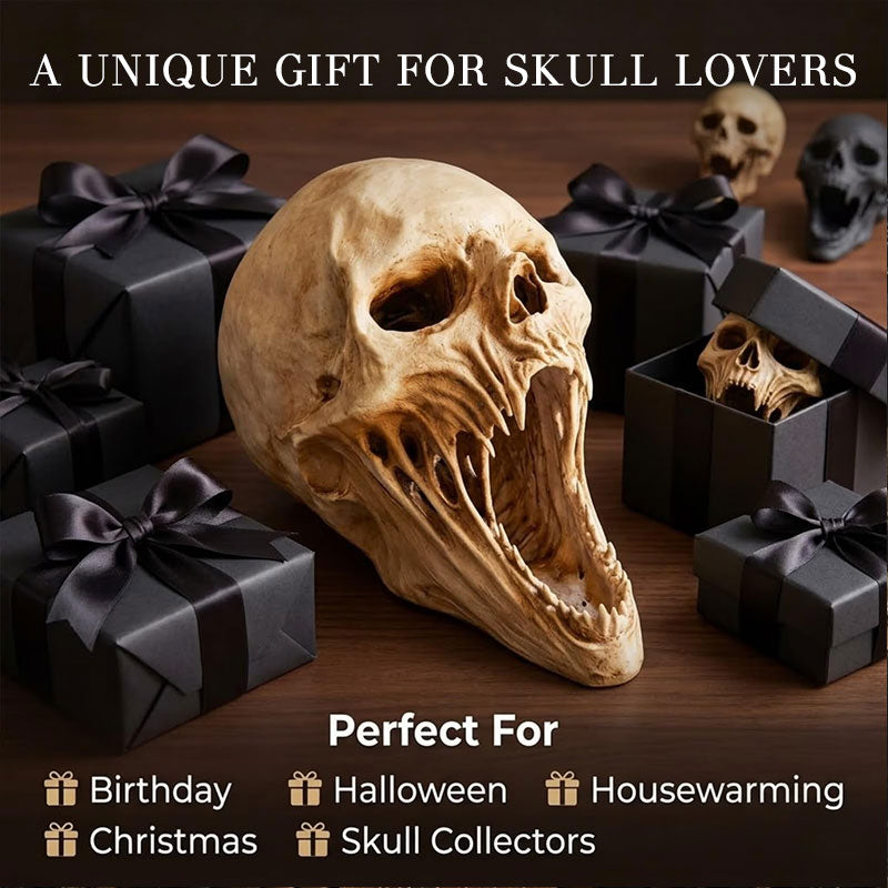 Gothic Demon Skull Sculpture