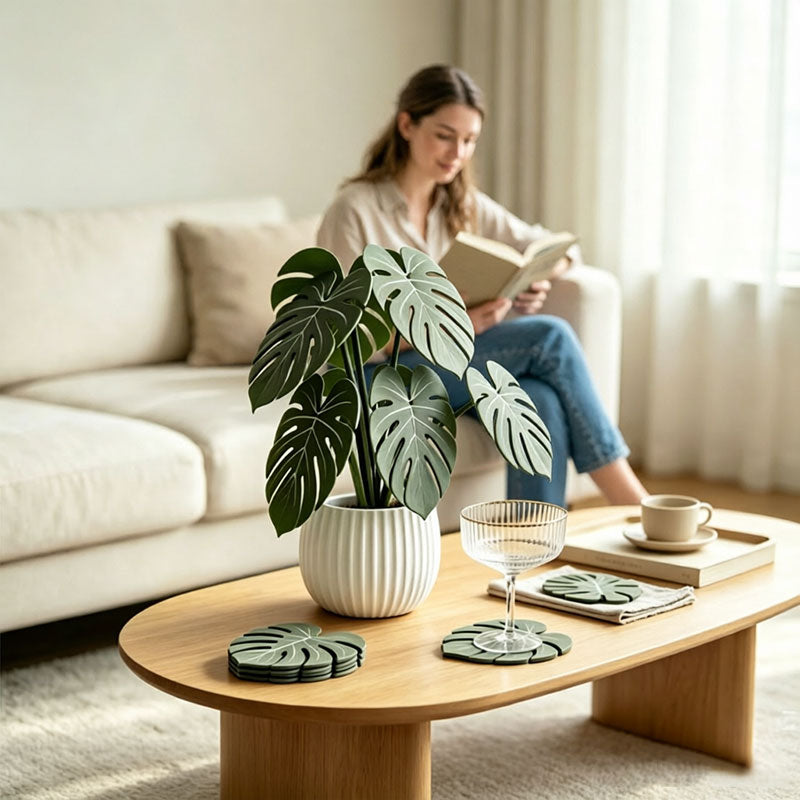 Monstera Leaf Drink Coasters