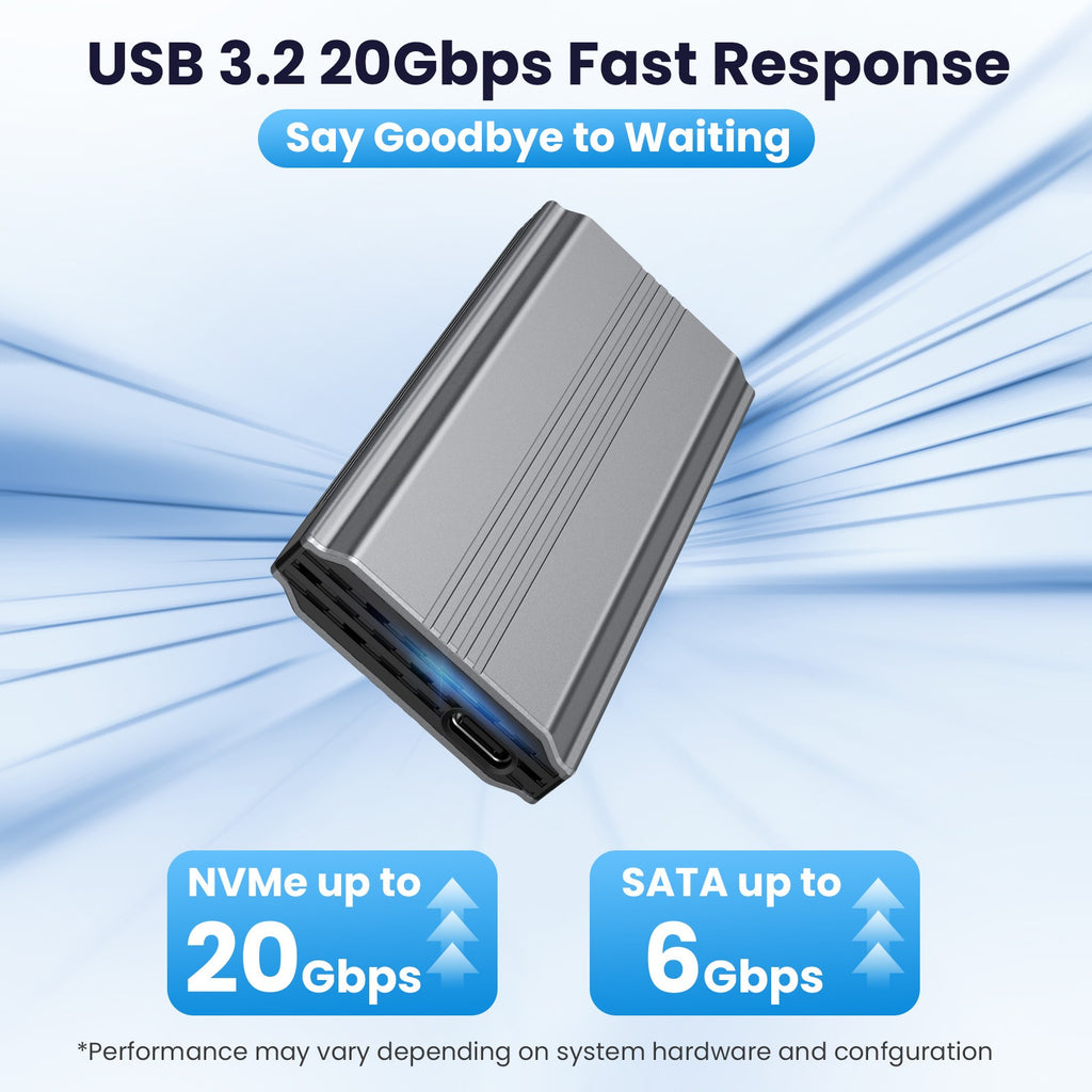 Tool-Free NVMe/NGFF SSD Enclosure (20Gb Type-C)