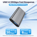 Tool-Free NVMe/NGFF SSD Enclosure (20Gb Type-C)