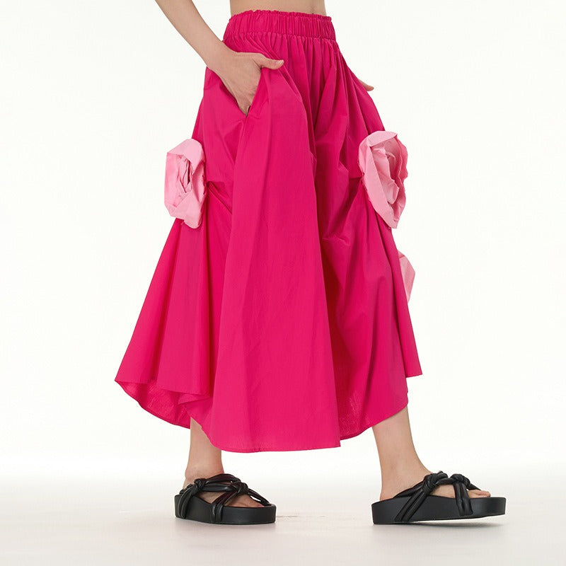 Irregular Floral Design Skirt