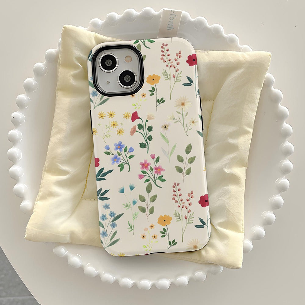 Ins Flower Double-Layer Phone Case for iPhone 13-15