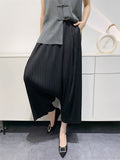 Wrinkled Harem Suspender Pants