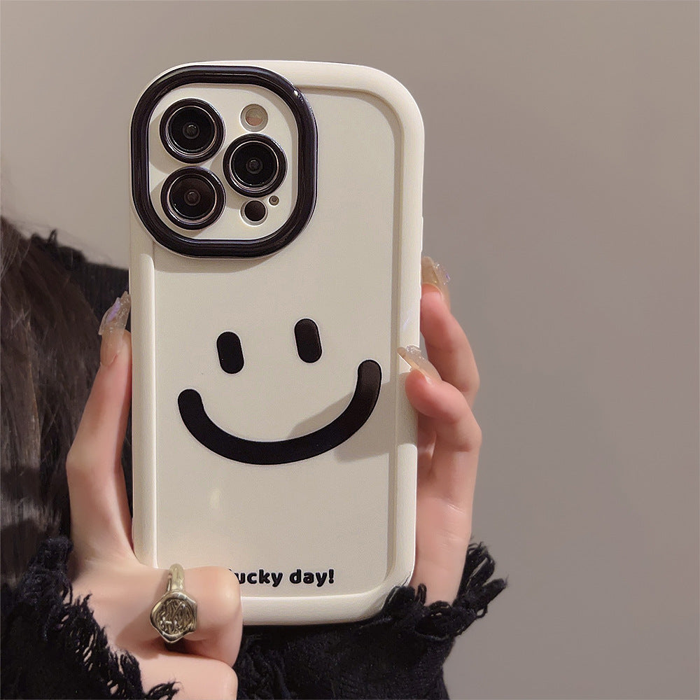 Smiley Face Silicone Phone Case for iPhone 11-15