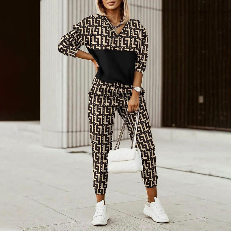 Printed Hoodie & Pants Set for Women