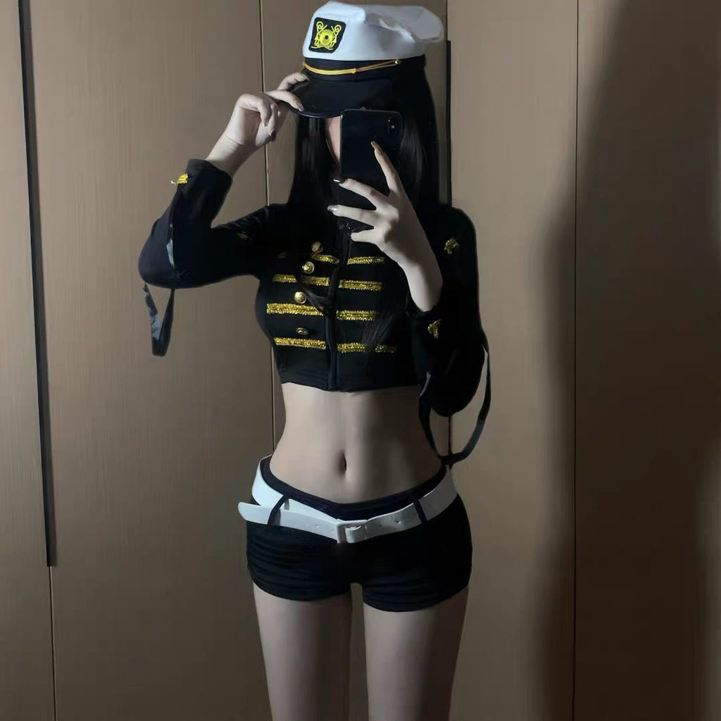 GJ Trick "Night Flight Officer" Sexy Female Police Officer cosplay girl tyrant disguised as a police officer uniform qqny