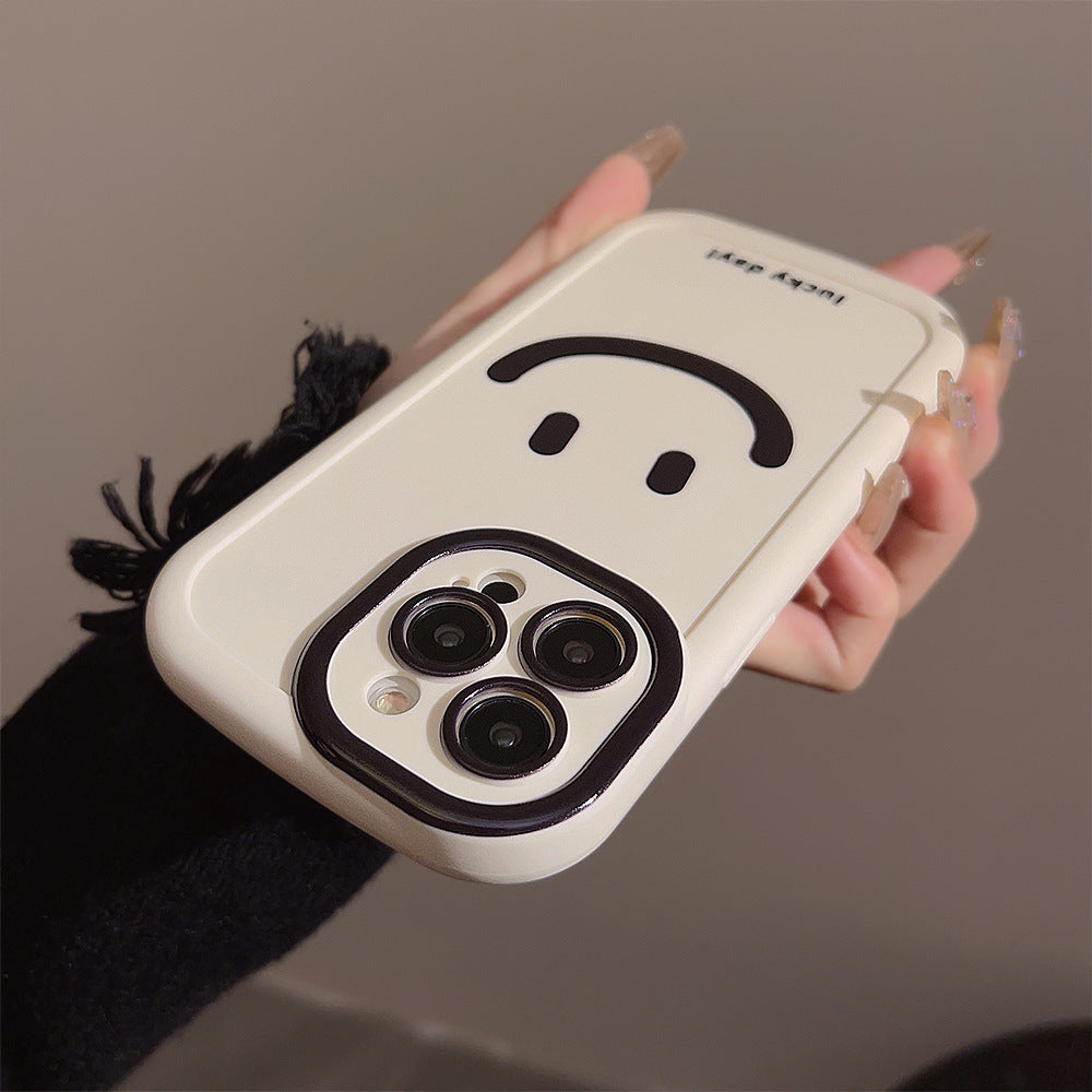 Smiley Face Silicone Phone Case for iPhone 11-15