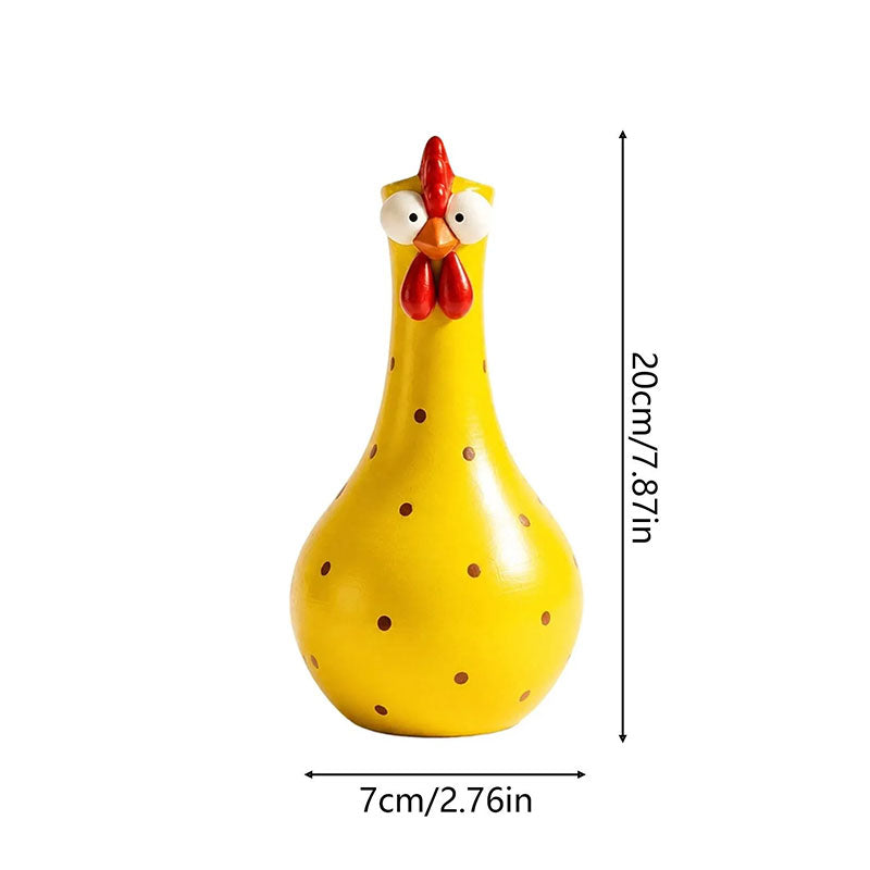 Hand-Painted Rooster Vase Sculpture