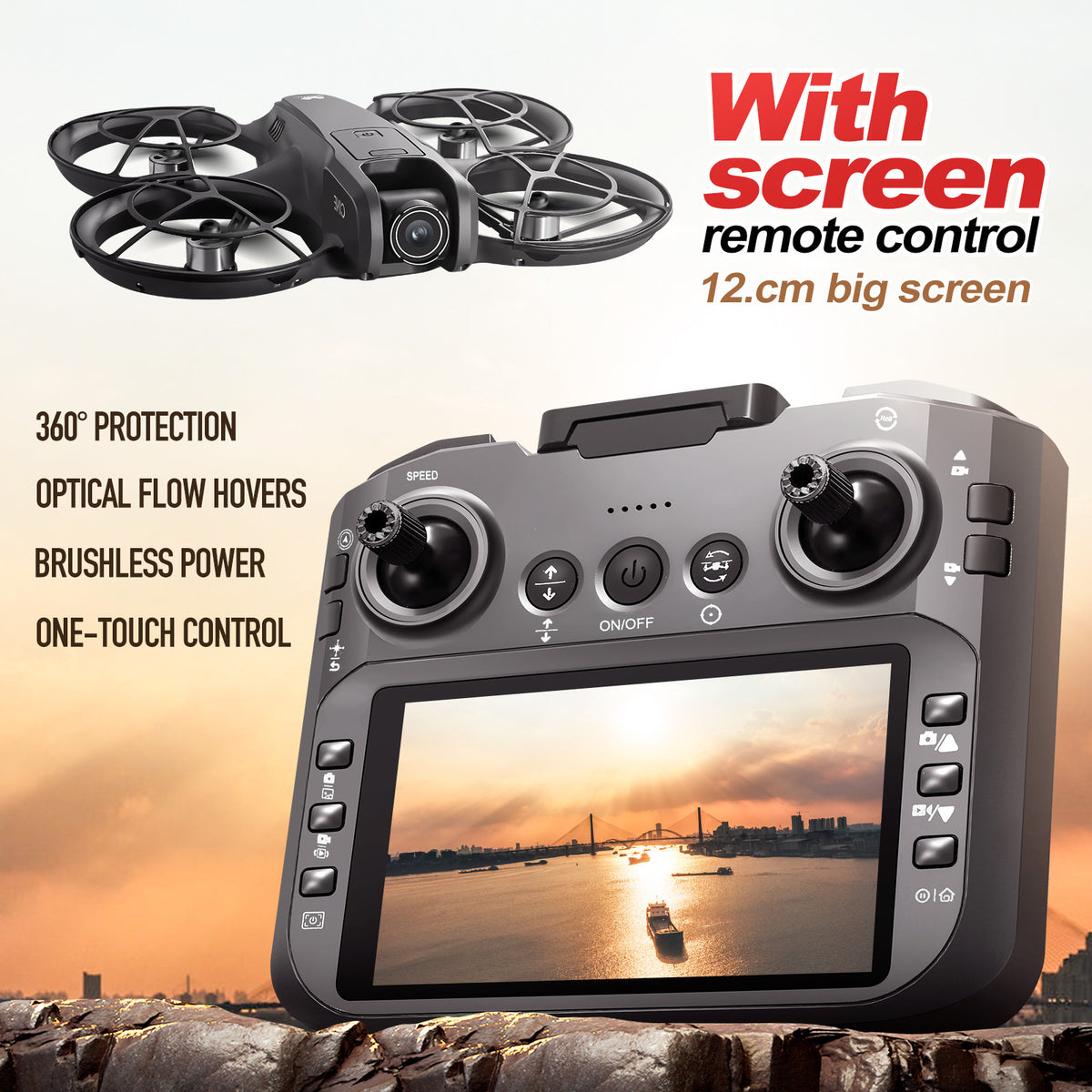 GPS Foldable Drone with Screen