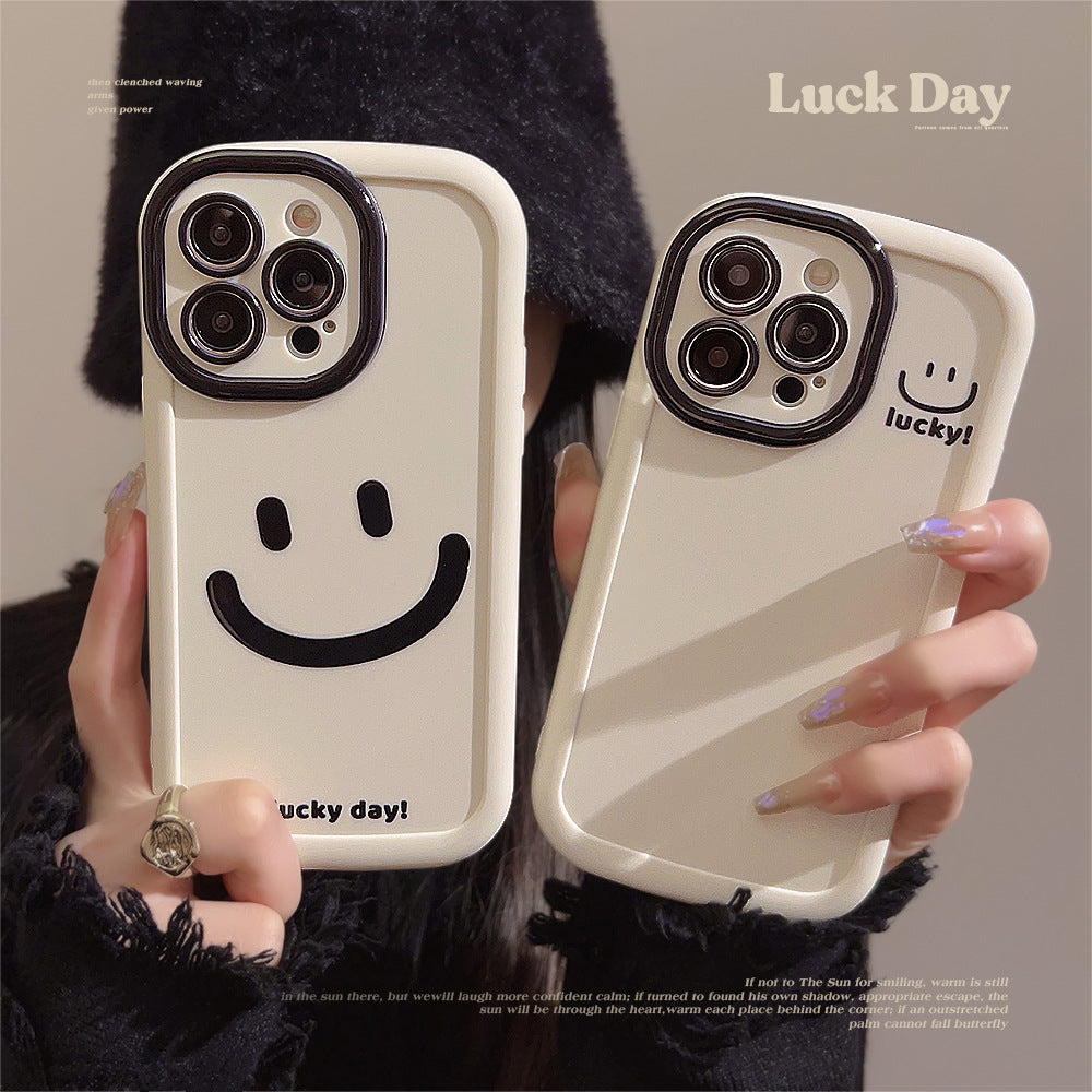 Smiley Face Silicone Phone Case for iPhone 11-15