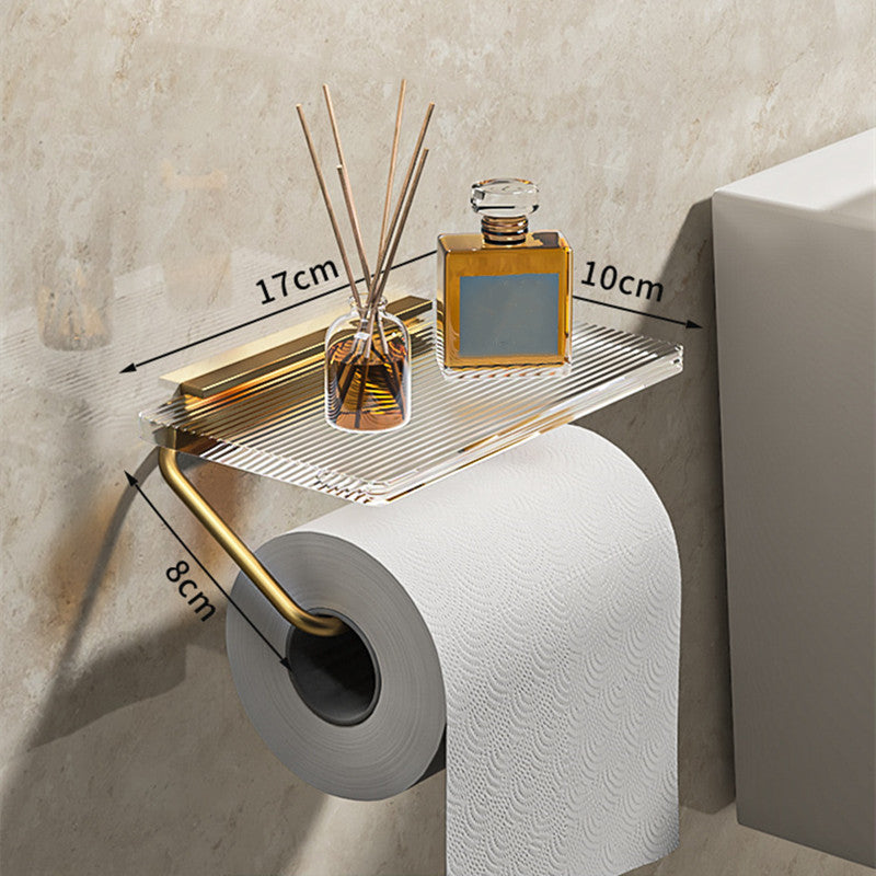Acrylic Paper Towel Box Bathroom Wall-Mounted Toilet Paper Roll Holder Toilet Paper Drawer Placement Box Rack Toilet Restroom