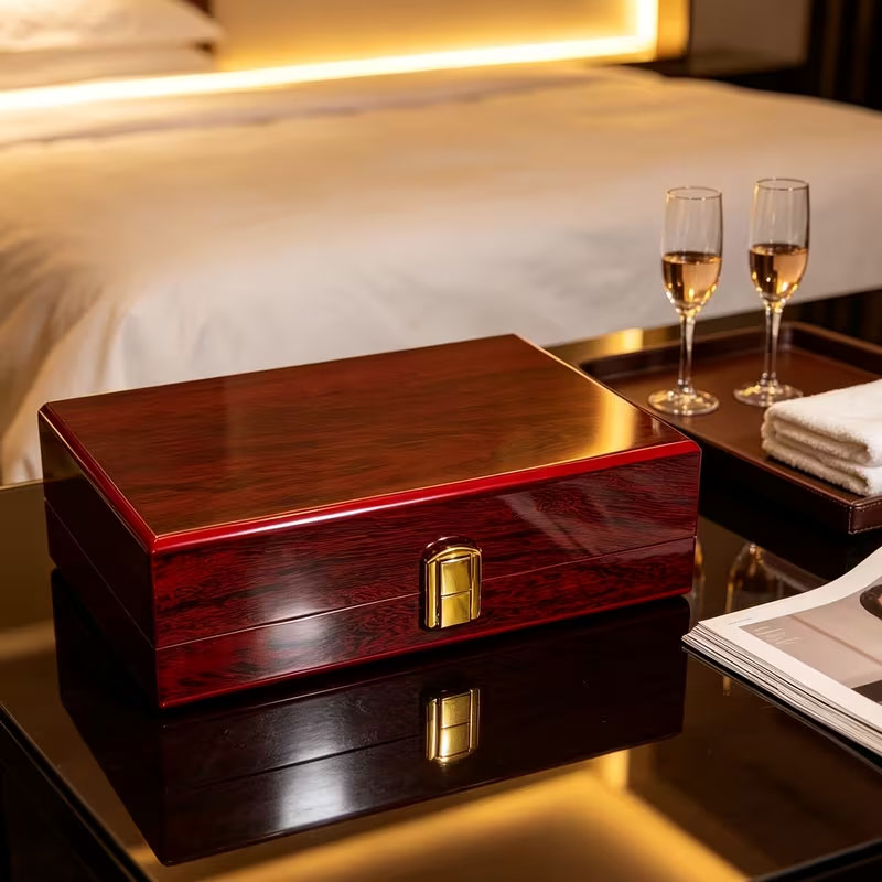 Wooden Jewelry Box with Lock