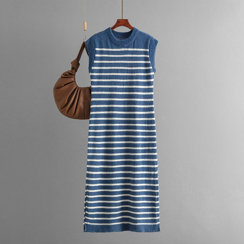 Striped Knit Sweater Dress