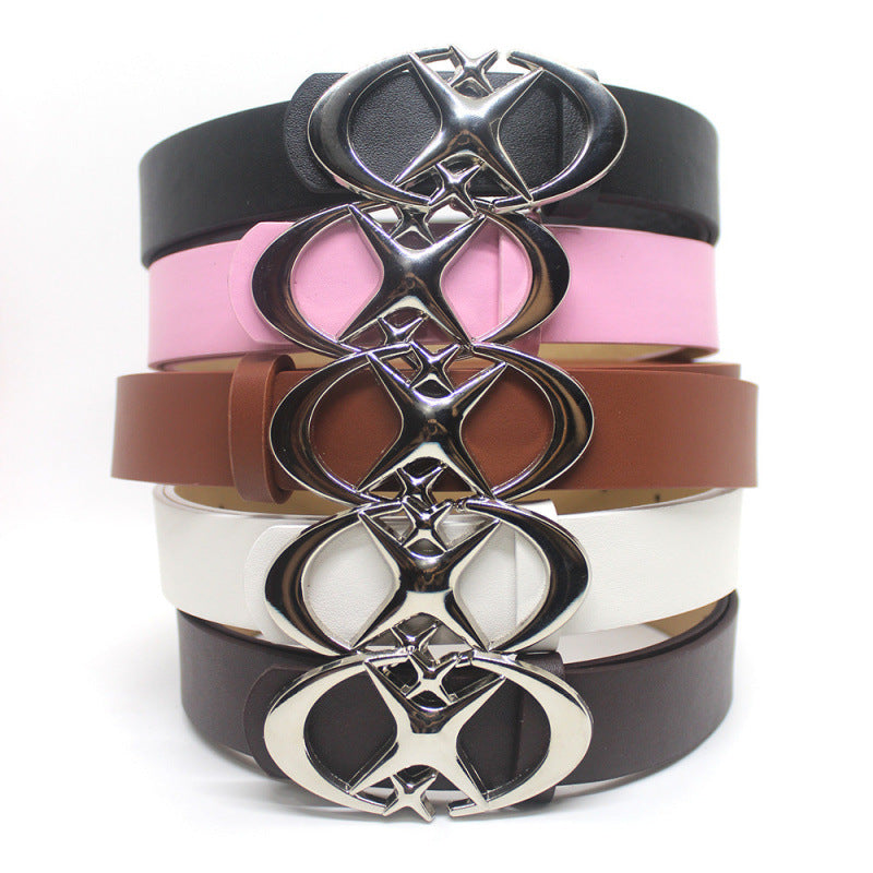 Crescent Moon Cross Star Buckle Belt