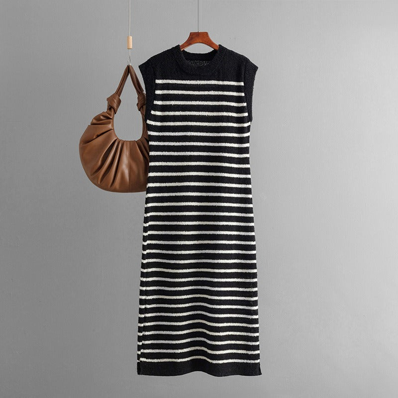 Striped Knit Sweater Dress