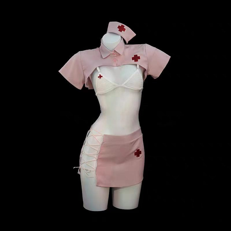GJ Trick "Sweetheart Nurse" Sexy Costume Role Playing Clothes Small Breasts Romantic Fun Uniform qqny Underwear