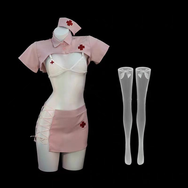 GJ Trick "Sweetheart Nurse" Sexy Costume Role Playing Clothes Small Breasts Romantic Fun Uniform qqny Underwear