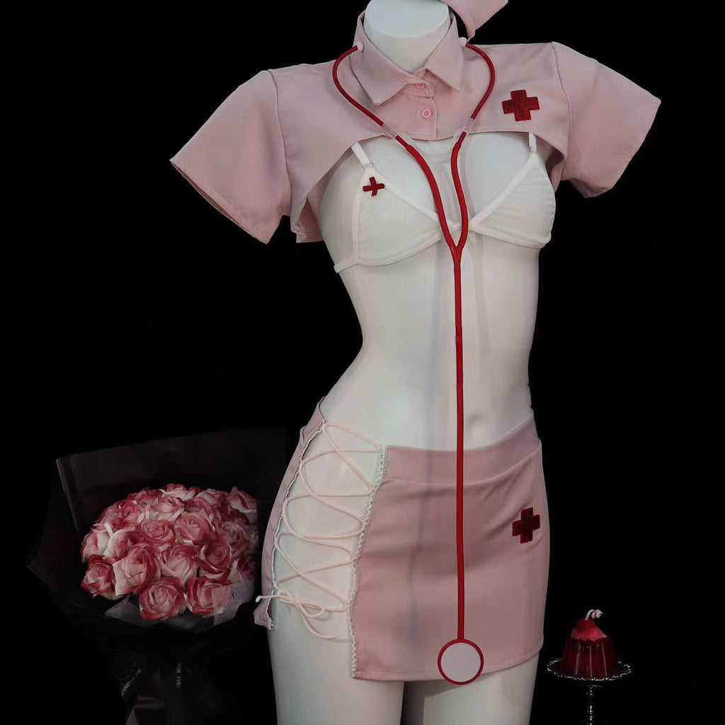 GJ Trick "Sweetheart Nurse" Sexy Costume Role Playing Clothes Small Breasts Romantic Fun Uniform qqny Underwear