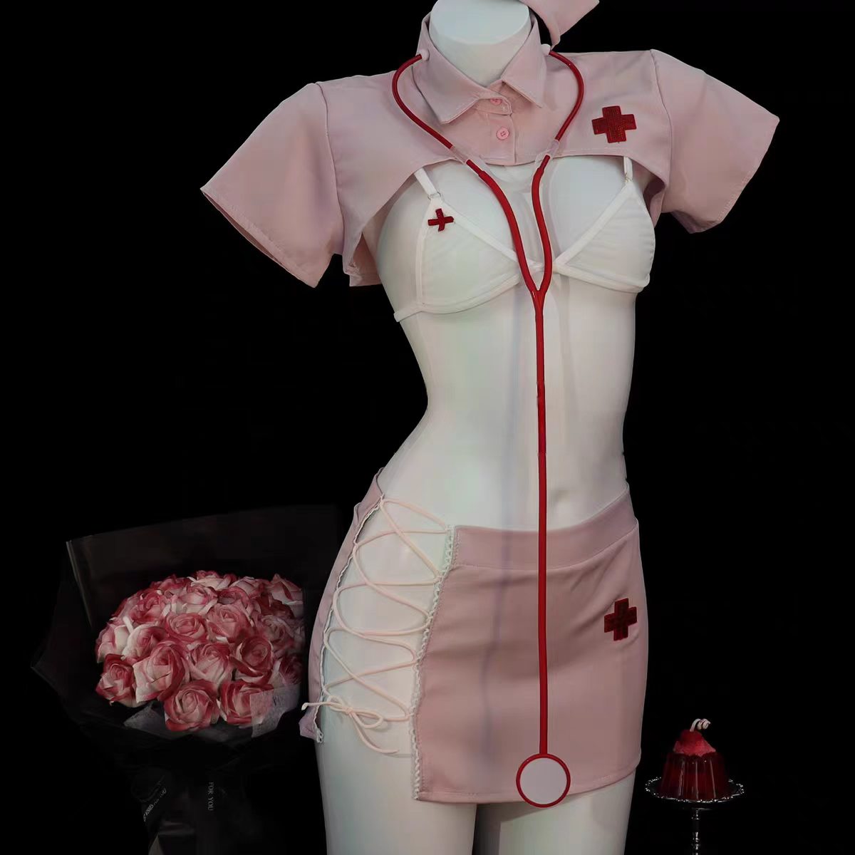 GJ Trick "Sweetheart Nurse" Sexy Costume Role Playing Clothes Small Breasts Romantic Fun Uniform qqny Underwear