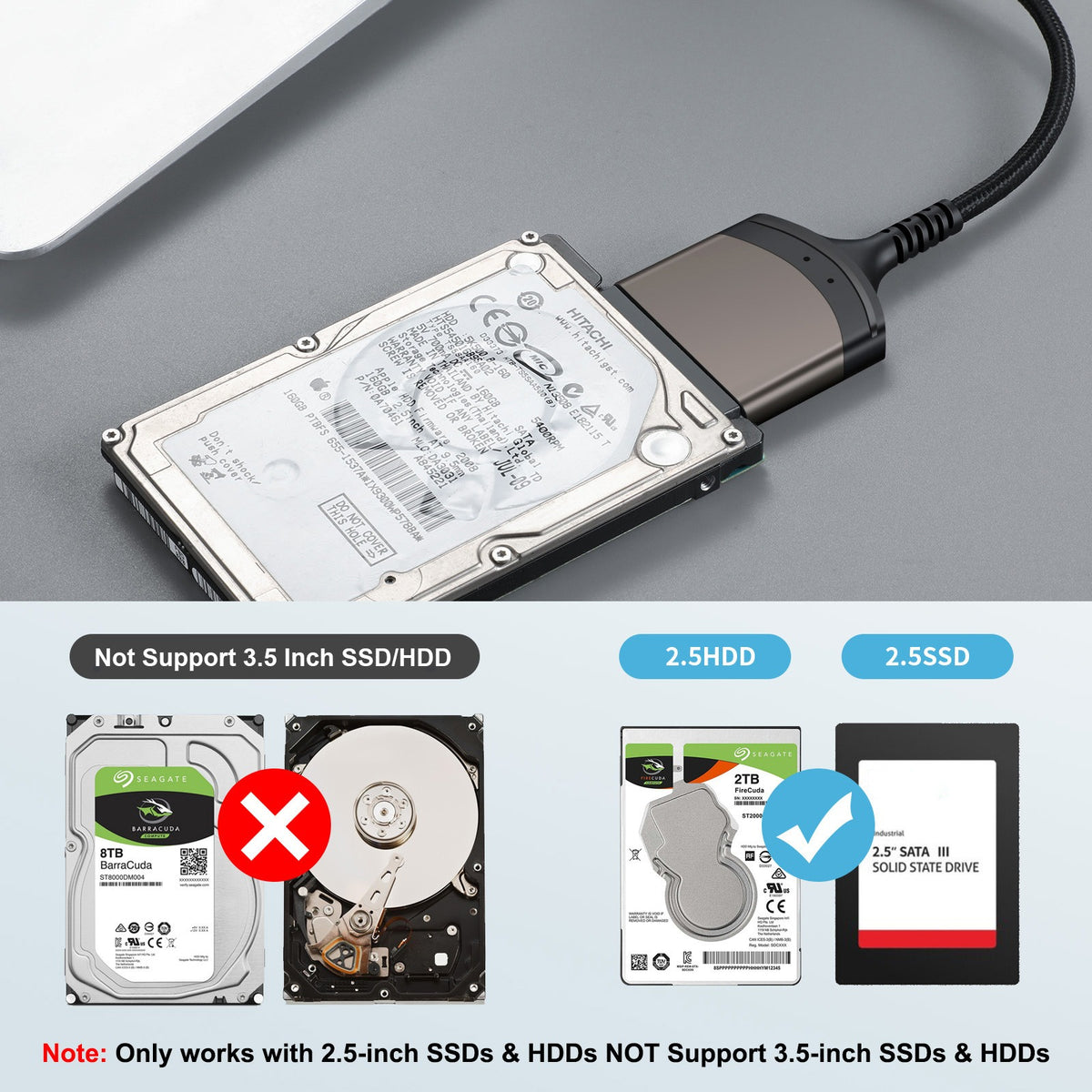 Type-C to SATA Hard Drive Adapter Cable