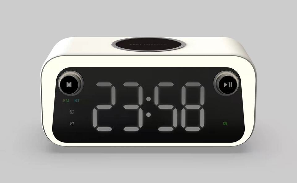 Wireless Charging Alarm Clock with Thermometer