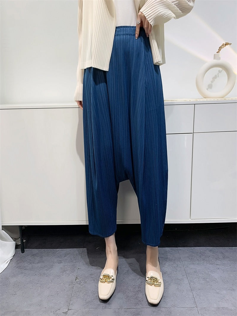 Wrinkled Harem Suspender Pants