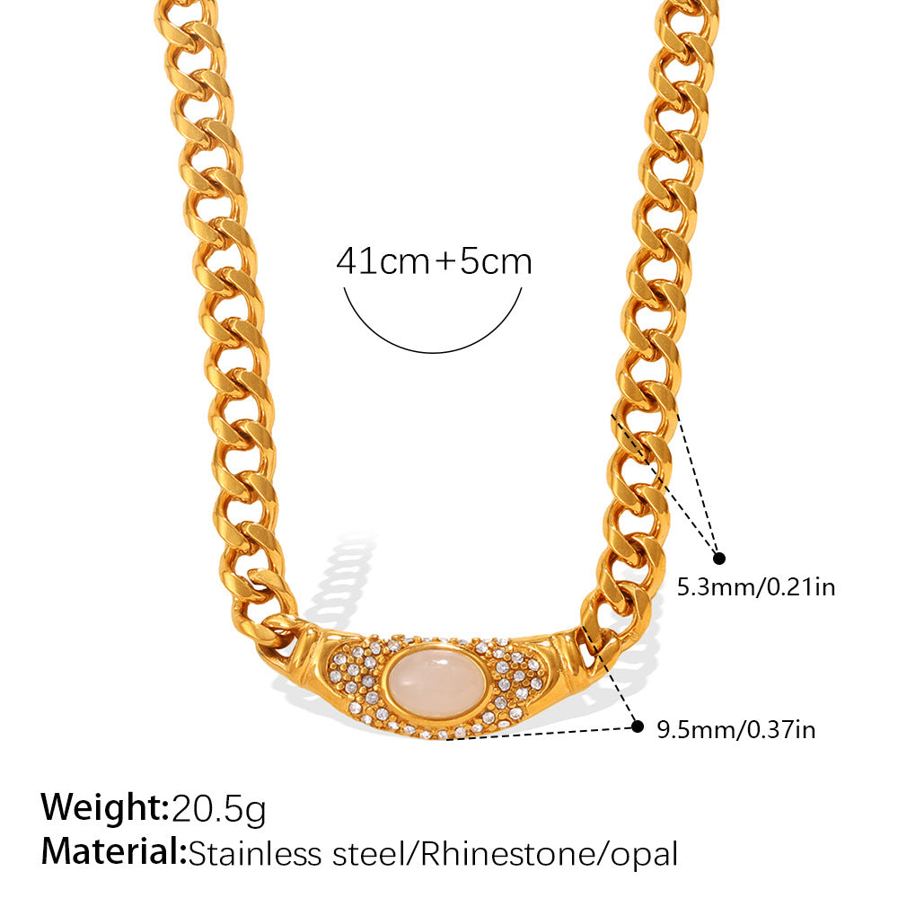 Cat's Eye Stone Choker Necklace