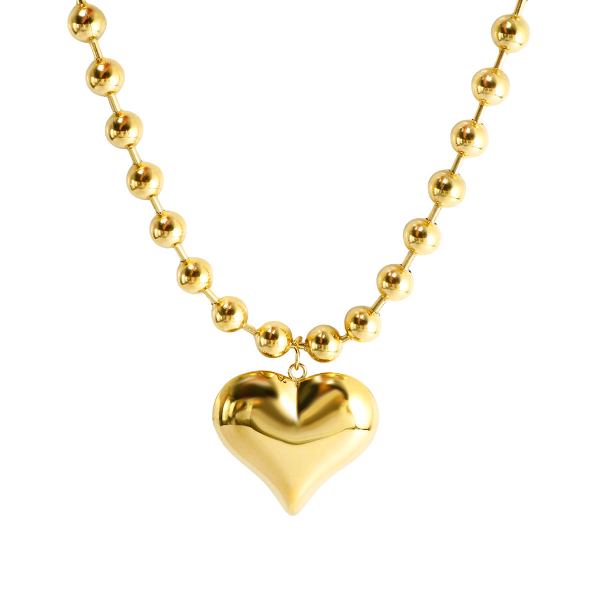 18K Gold Heart Pendant Necklace