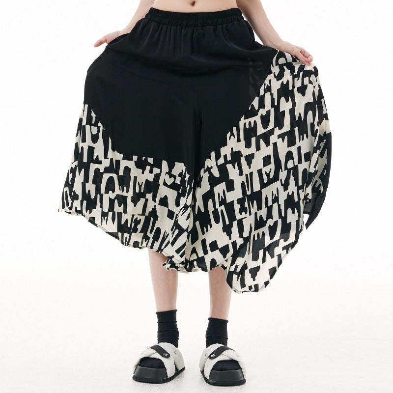 Color-Block Wide Leg Pants