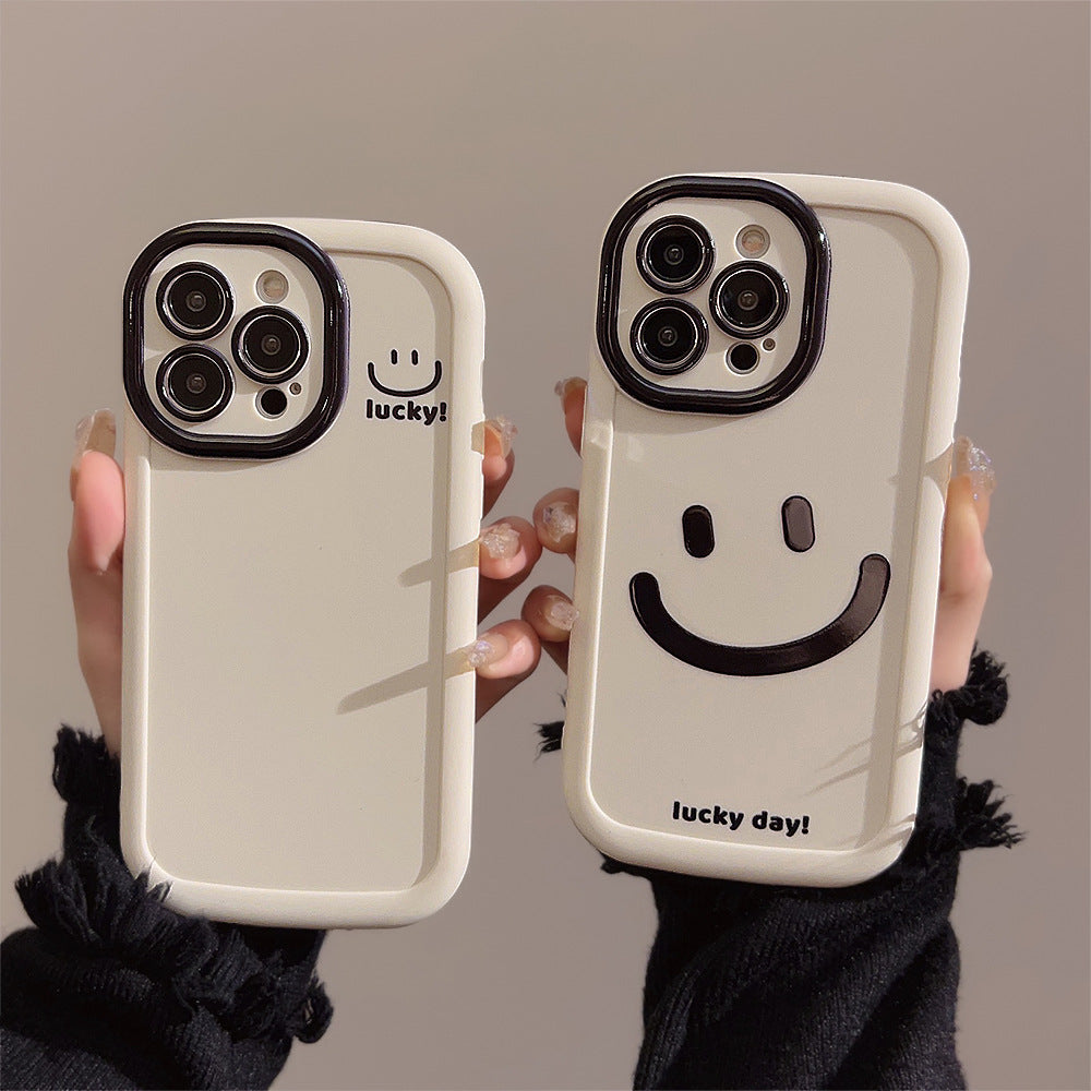 Smiley Face Silicone Phone Case for iPhone 11-15