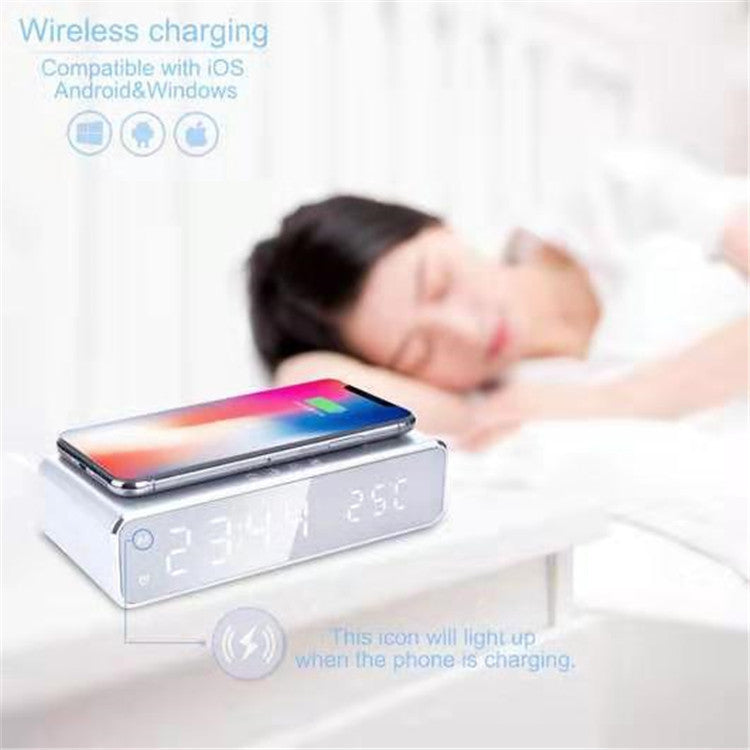 Smart LED Alarm Clock with Wireless Charging