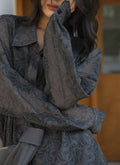 Sheer Embossed Long Sleeve Shirt