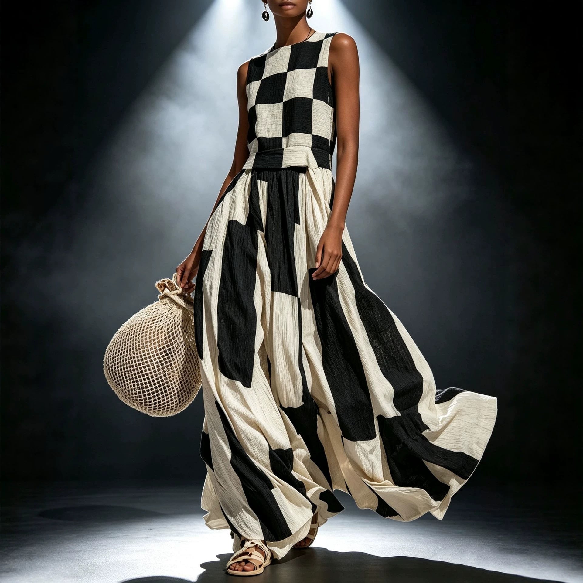 Round neck sleeveless loose dress