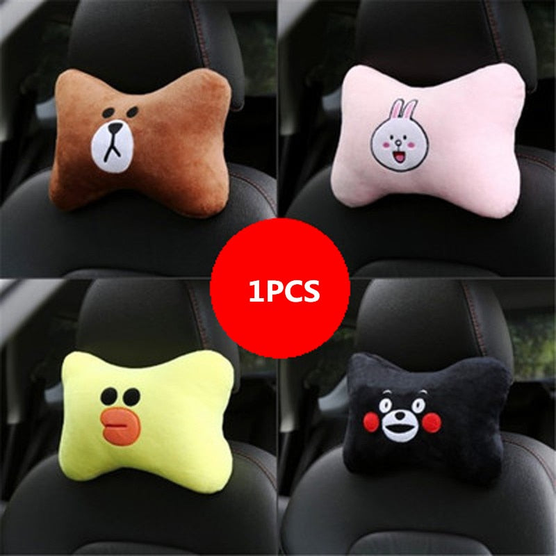 Cartoon Car Headrest Pillow Set