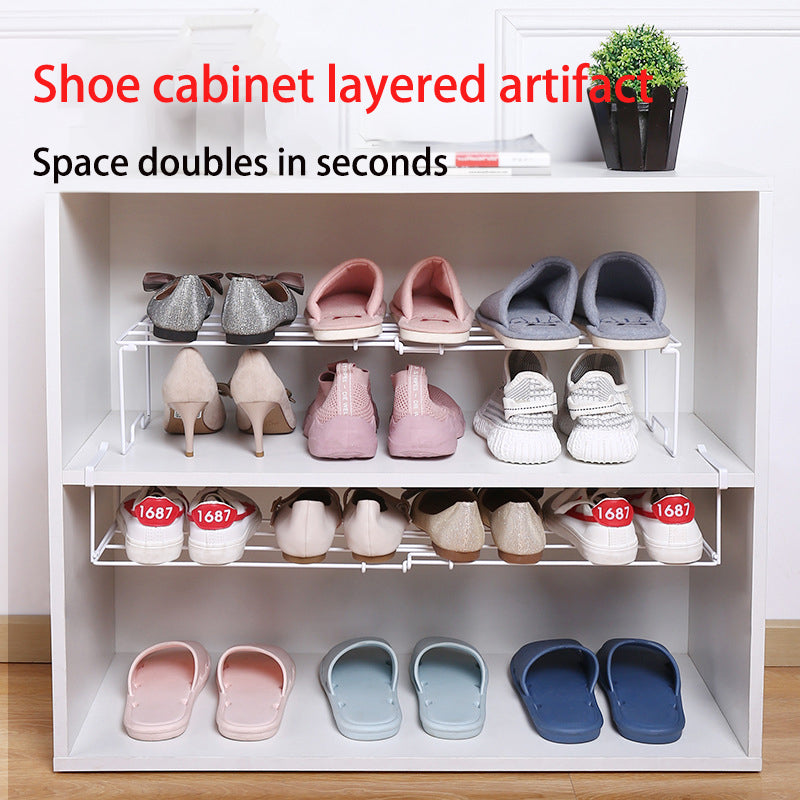 Folding Shoe Storage Rack Shoe Cabinet Storage Space Saving Shoe Storage Rack Cabinet Layered Telescopic Shoe Rack
