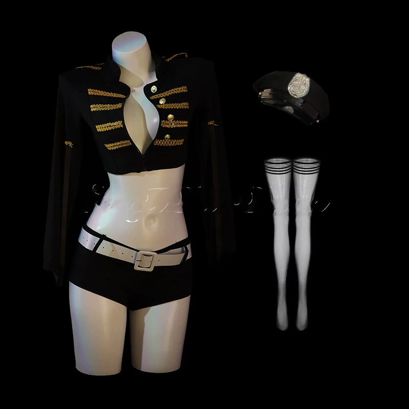 GJ Trick "Night Flight Officer" Sexy Female Police Officer cosplay girl tyrant disguised as a police officer uniform qqny