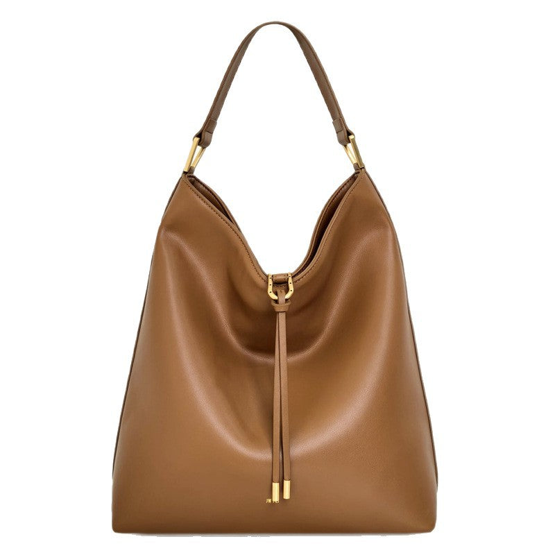 Suede Crossbody Bucket Tote Bag